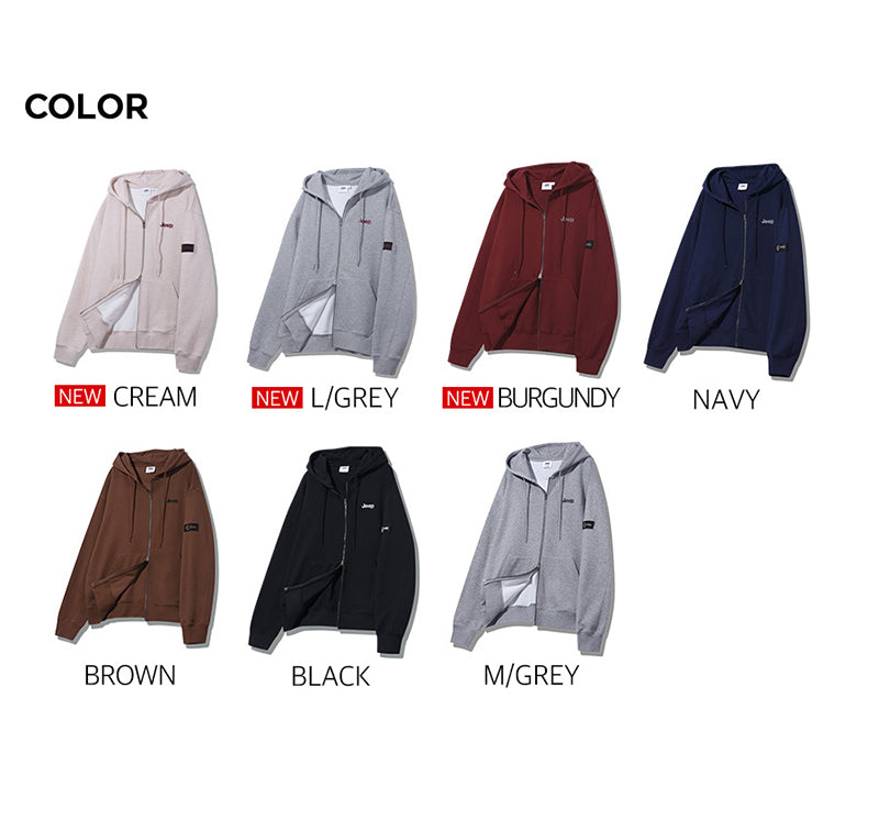 中性版【WE ARE】韓國JEEP臂章logo雙拉鏈連帽外套 JR5TZU051