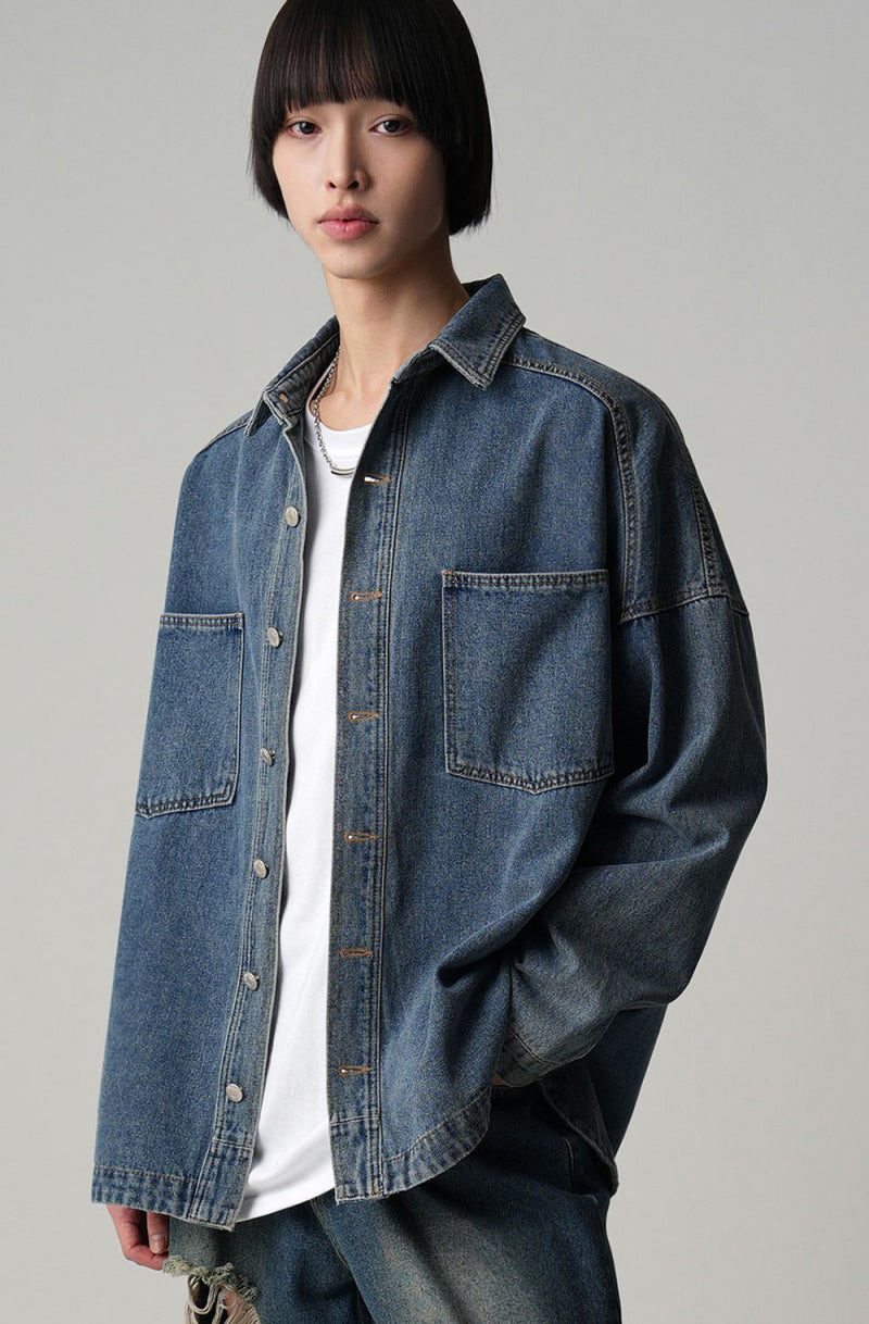 【WE ARE】韓國AVANDRESS牛仔長袖襯衫AV43SH05