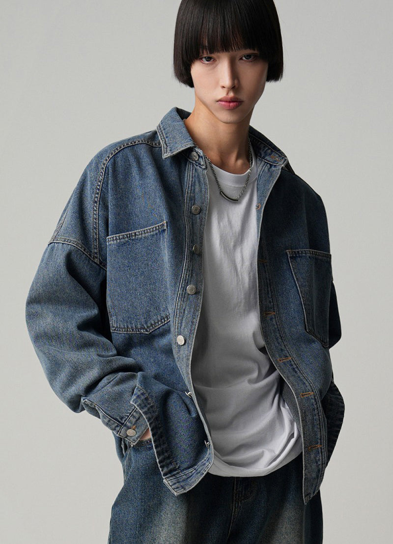 【WE ARE】韓國AVANDRESS牛仔長袖襯衫AV43SH05