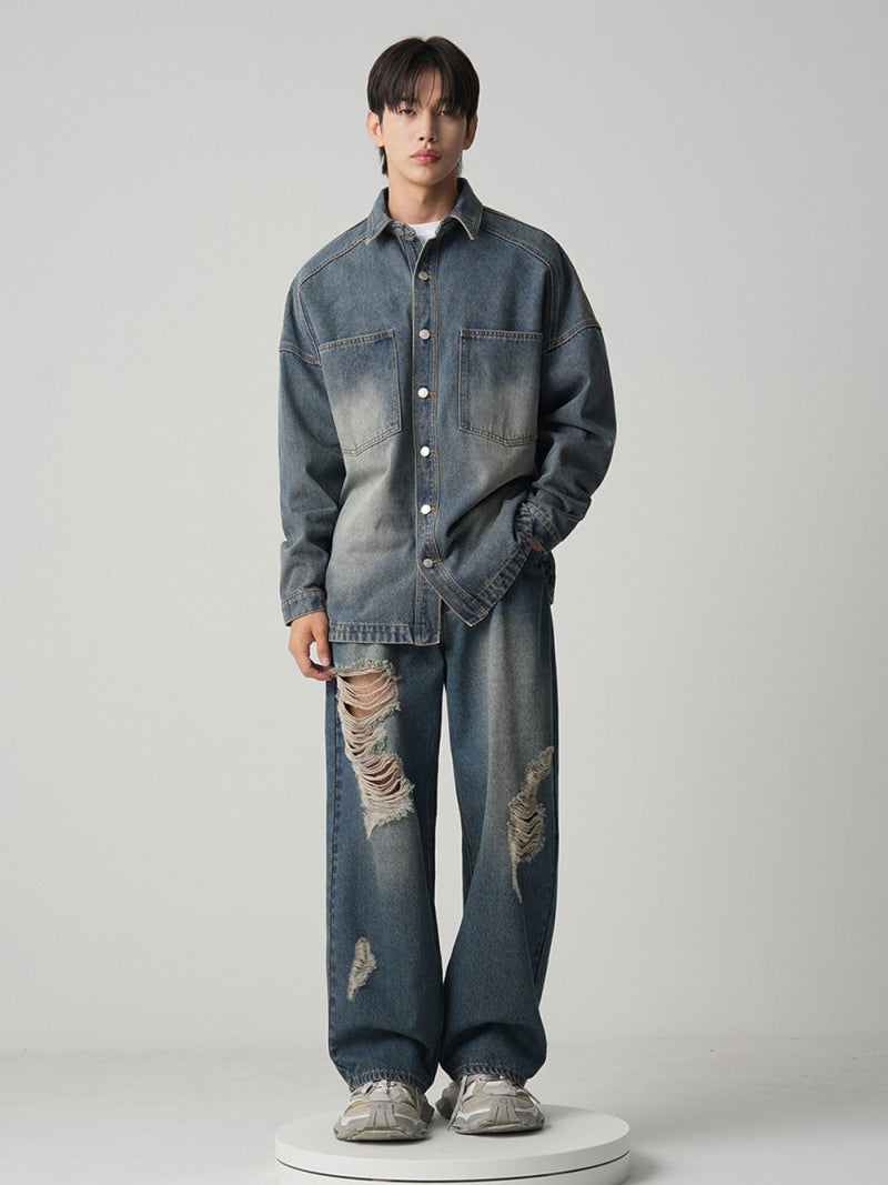 【WE ARE】韓國AVANDRESS牛仔長袖襯衫AV43SH05