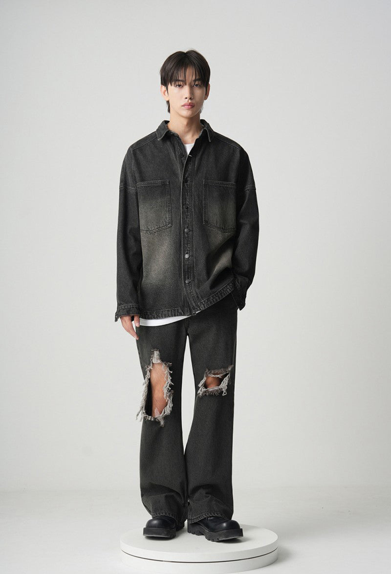 【WE ARE】韓國AVANDRESS牛仔長袖襯衫AV43SH05