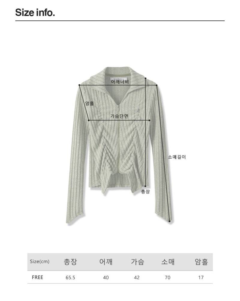 【WE ARE】韓國AVANDRESS針織開衫外套Faye shirring Zip-up