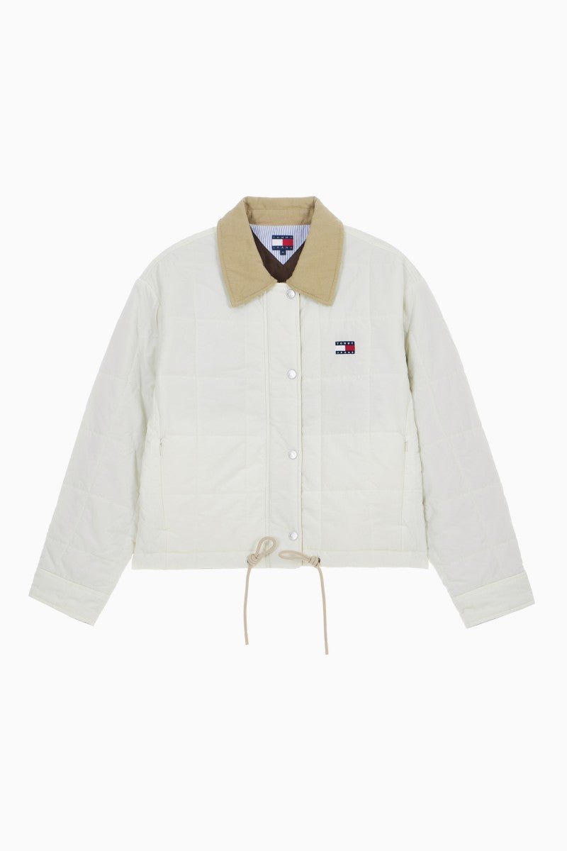 女款【WE ARE】韓國TOMMY JEANS 拼色方格鋪棉外套 T32G0WJC10TWL1