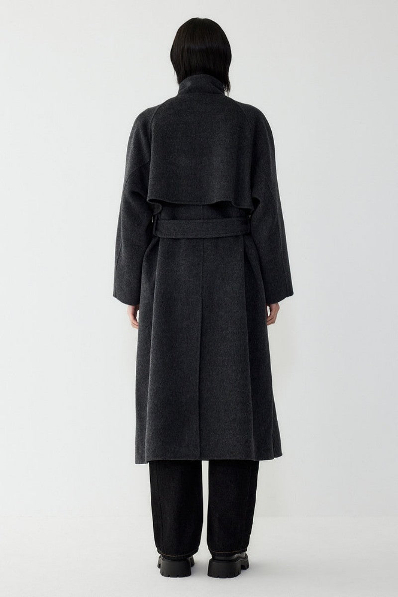 【WE ARE】韓國Studio Tomboy小立領78%羊毛長版大衣 9105411221