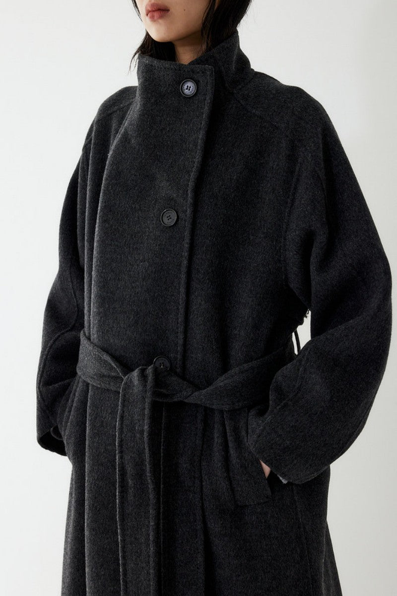 【WE ARE】韓國Studio Tomboy小立領78%羊毛長版大衣 9105411221