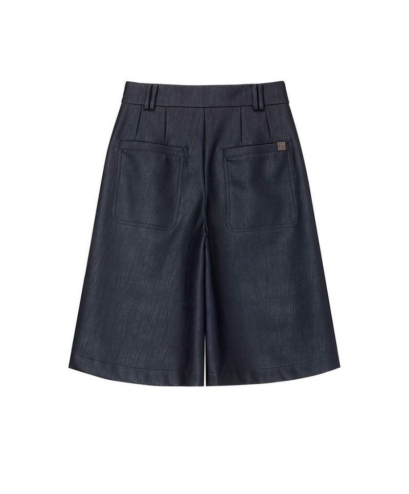 【WE ARE】韓國loeuvre休閒四分皮褲SL5WL4540