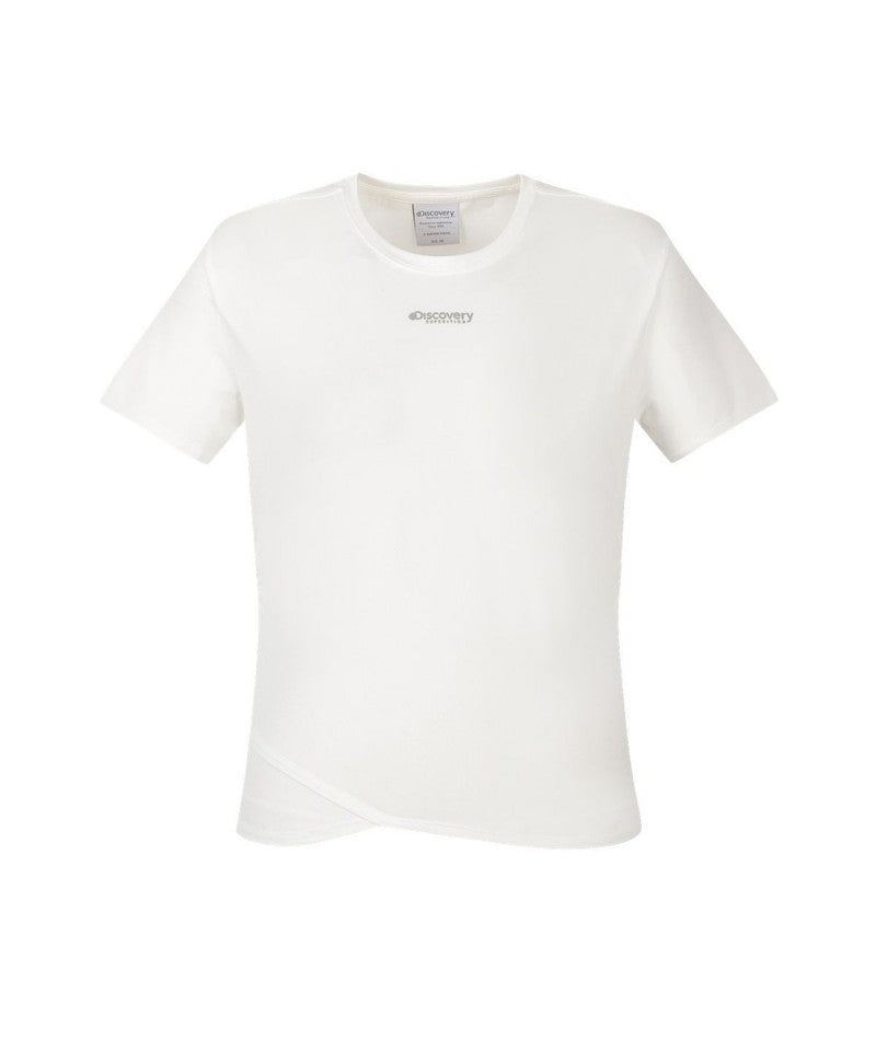 【WE ARE】韓國Discovery女款側邊抓皺短Ｔ DWRS9T063