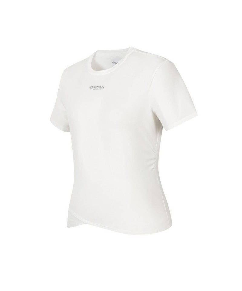 【WE ARE】韓國Discovery女款側邊抓皺短Ｔ DWRS9T063