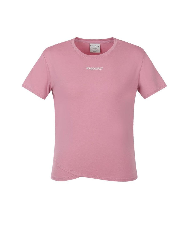 【WE ARE】韓國Discovery女款側邊抓皺短Ｔ DWRS9T063