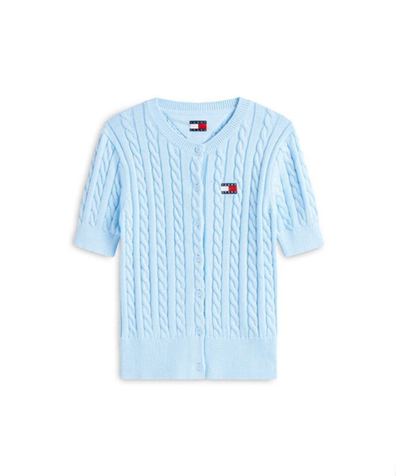 【WE ARE】韓國TOMMY JEANS休閒麻花短袖針織衫T32G1KCD05TWT2