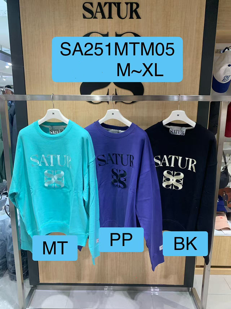 Unisex version [WE ARE] Korean Satur casual round neck university T sweatshirt SA251MTM05