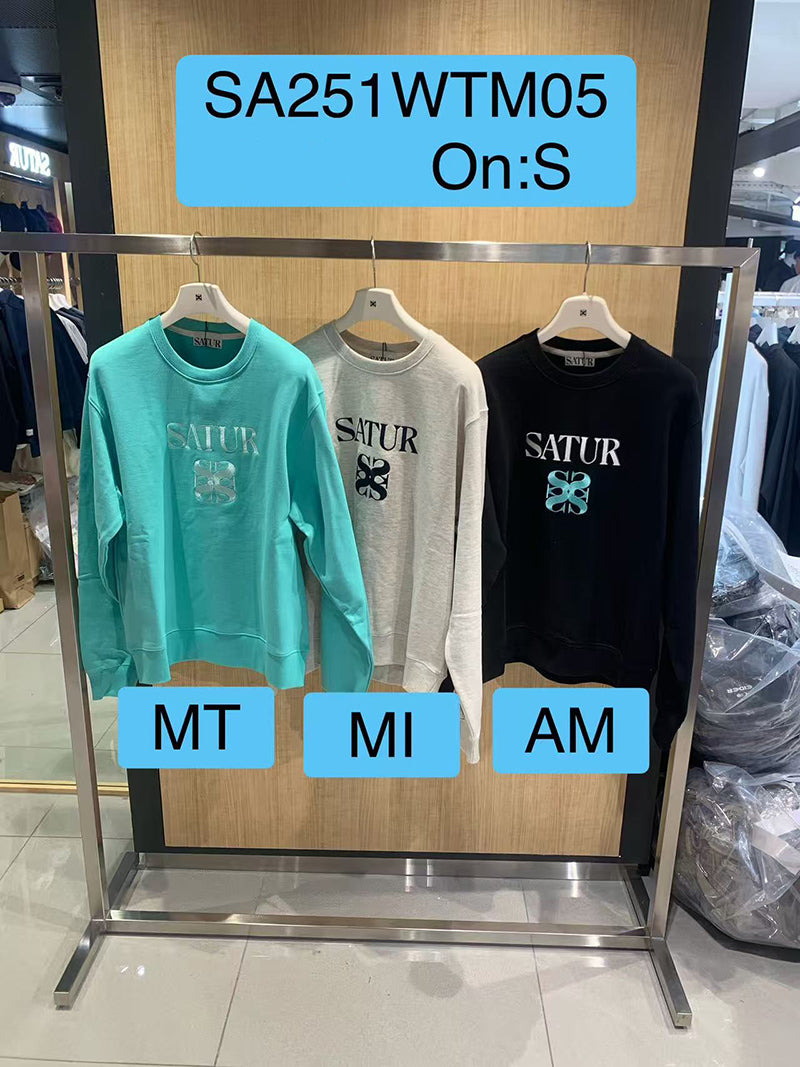 Women's [WE ARE] Korean Satur Casual Round Neck College T Sweatshirt SA251WTM05