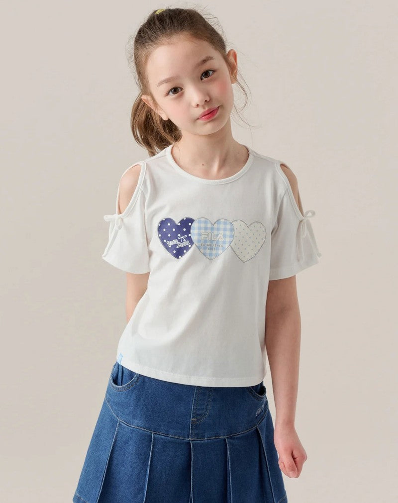 【WE ARE】韓國FILA KIDS休閒露肩短袖T恤FK262RS07G014
