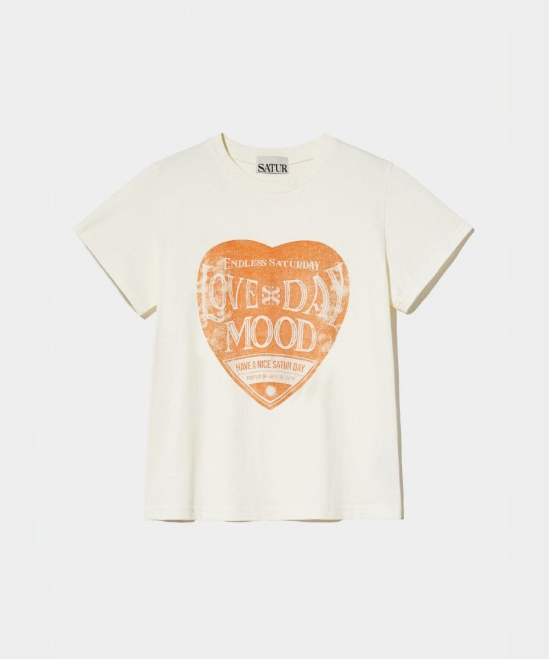 【WE ARE】Korea Satur Heart Short Sleeve T-shirt SA252WTS02/SA252MTS02