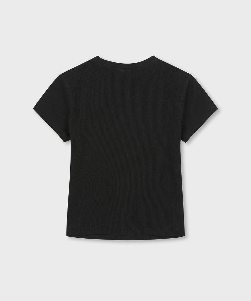 【WE ARE】韓國SERGIO TACCHINI女款螺紋刺繡短袖T恤 TWRS10963