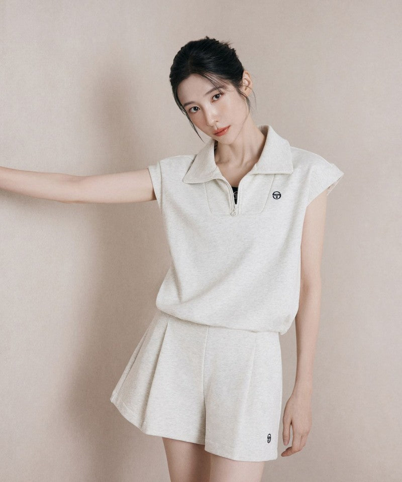【WE ARE】韓國SERGIO TACCHINI 翻領半拉鍊無袖上衣 TWMT10361