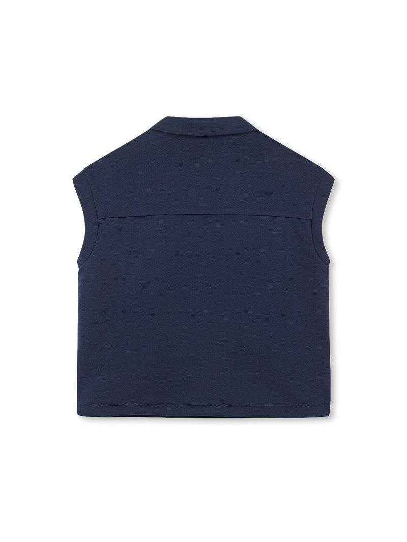 【WE ARE】韓國SERGIO TACCHINI 翻領半拉鍊無袖上衣 TWMT10361