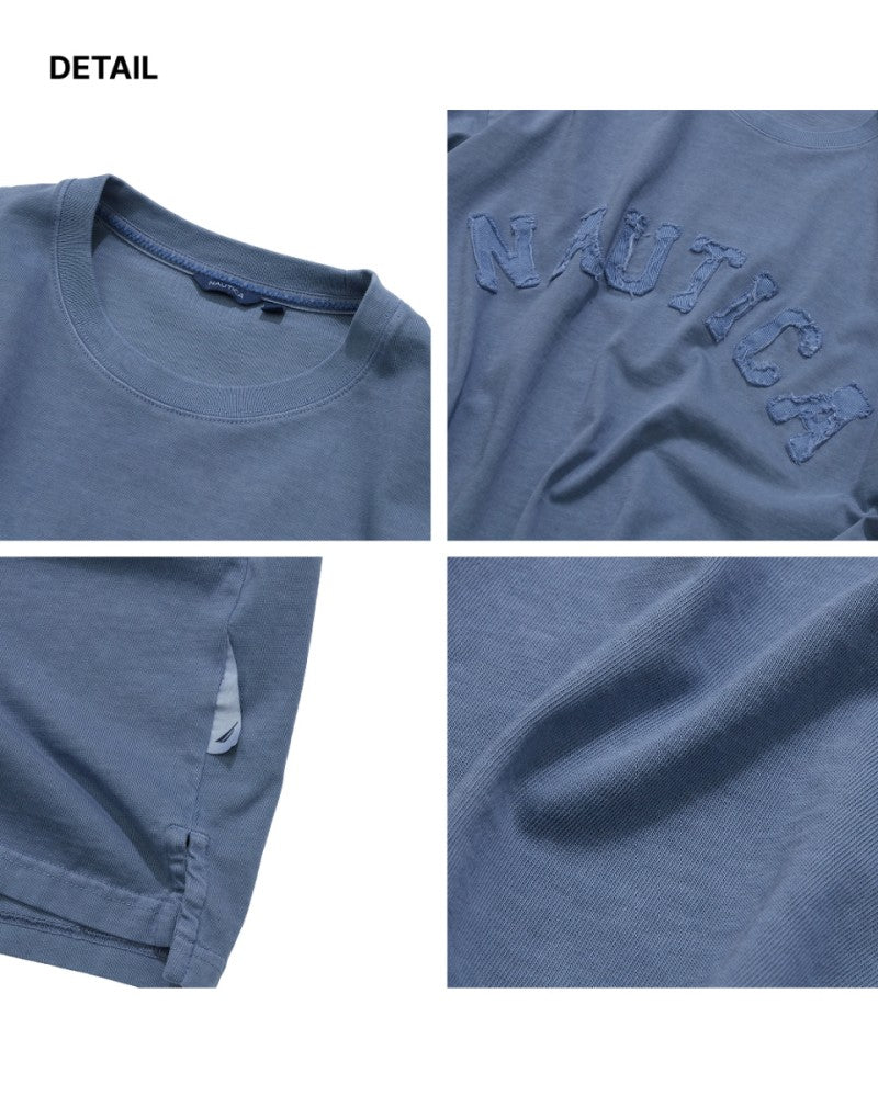 【WE ARE】韓國NAUTICA 刷舊牛仔logo短袖T恤NTS4836