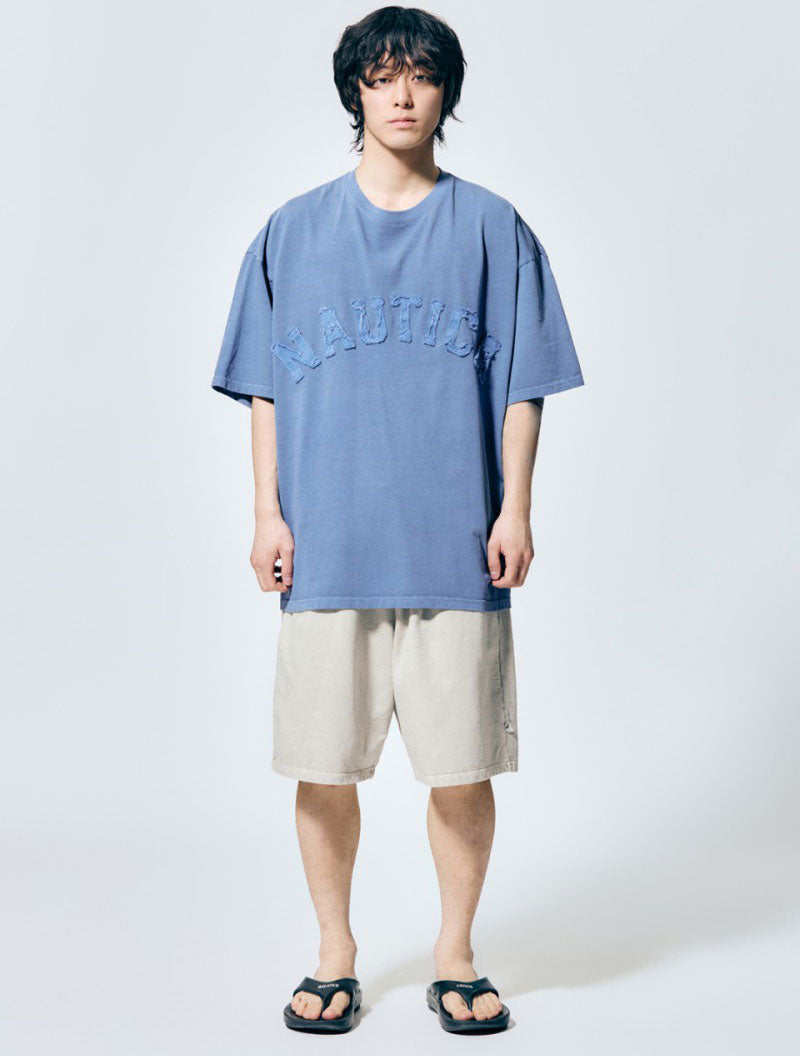 【WE ARE】韓國NAUTICA 刷舊牛仔logo短袖T恤NTS4836