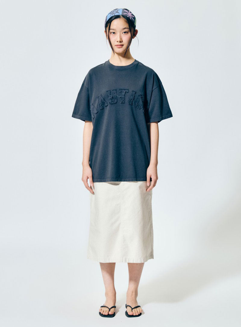 【WE ARE】韓國NAUTICA 刷舊牛仔logo短袖T恤NTS4836