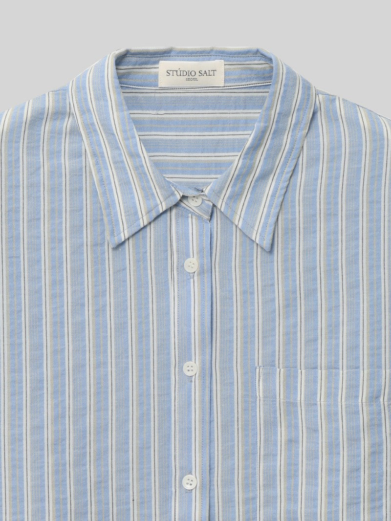 【WE ARE】韓國STUDIO SALT休閒條紋襯衫COMOSTRIPESHIRT