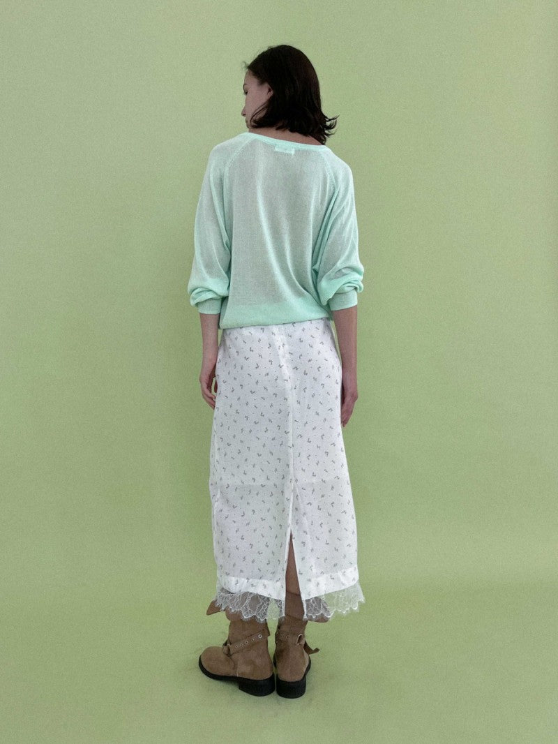 【WE ARE】韓國STUDIO SALT休閒半身裙LUMIFLOWERLACESKIRT