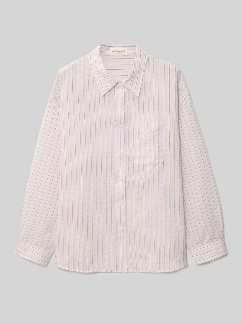 【WE ARE】韓國STUDIO SALT休閒條紋襯衫COMOSTRIPESHIRT