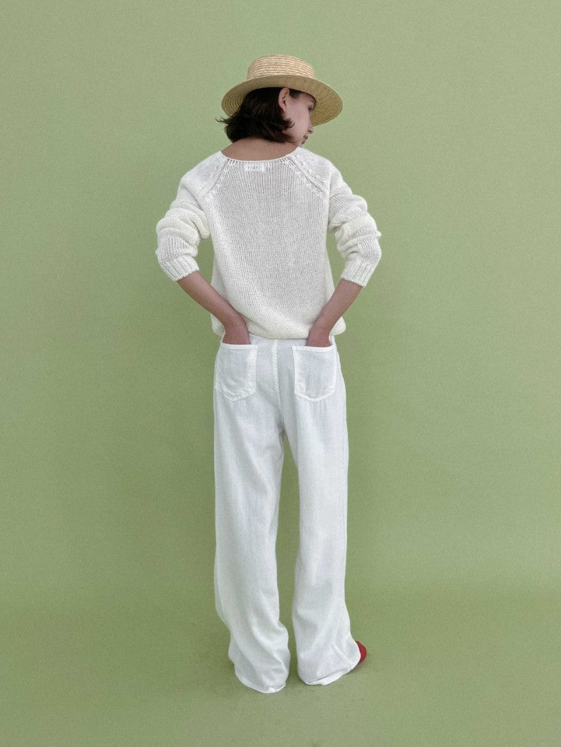 【WE ARE】韓國STUDIO SALT休閒牛仔褲LINENPANTS