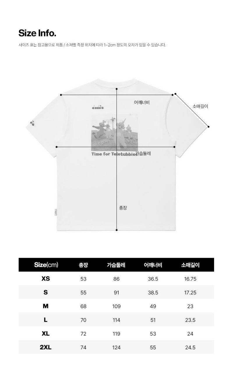 男女同款 天線寶寶聯名款【WE ARE】韓國Diadora休閒短袖T恤D6223LRST2