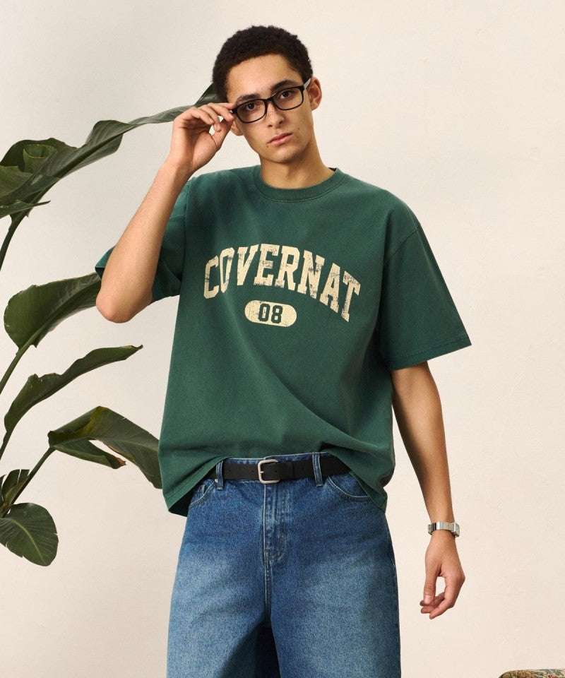 【WE ARE】韓國COVERNAT中性版休閒刷舊logo短袖T恤  CO2602ST42