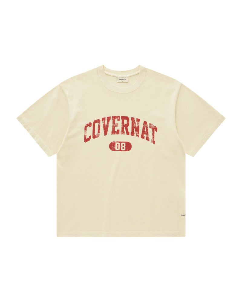 【WE ARE】韓國COVERNAT中性版休閒刷舊logo短袖T恤  CO2602ST42
