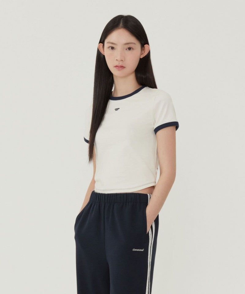 女款【WE ARE】韓國COVERNAT 滾邊撞色短袖T恤CO2602ST79/CO2502ST79