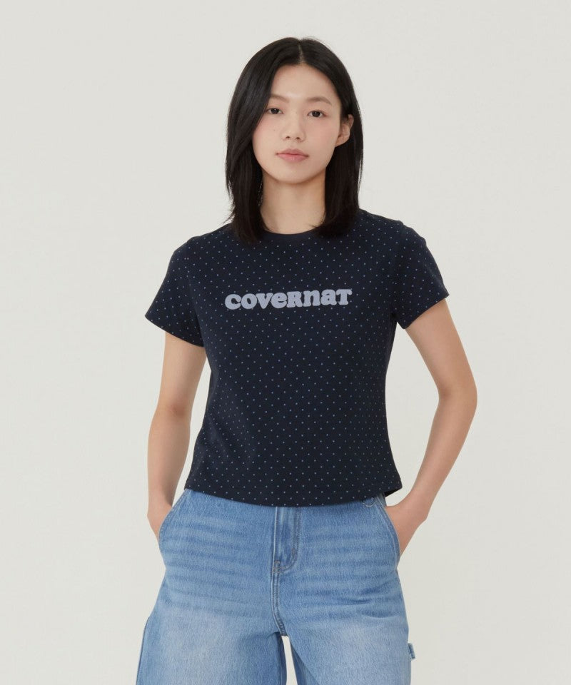 女款【WE ARE】韓國COVERNAT休閒布標logo短袖T恤 CO2602ST99