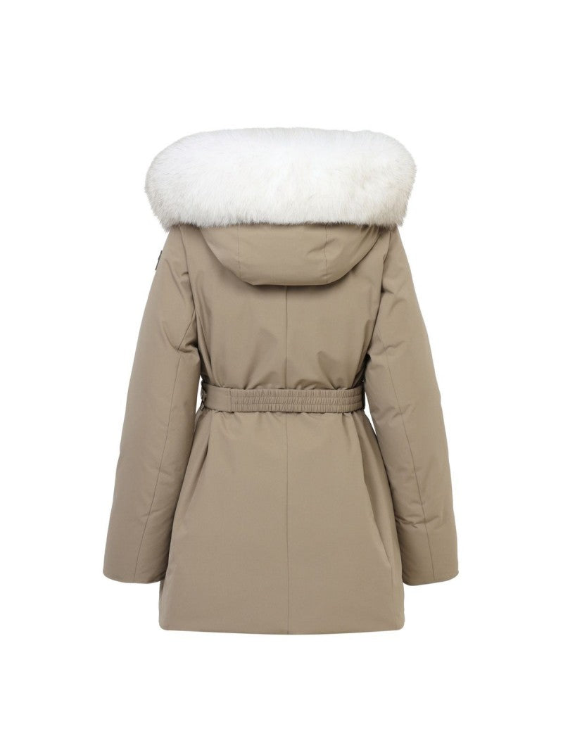女款【WE ARE】韓國EIDER goretex毛毛領連帽中長款羽絨外套DWW26566
