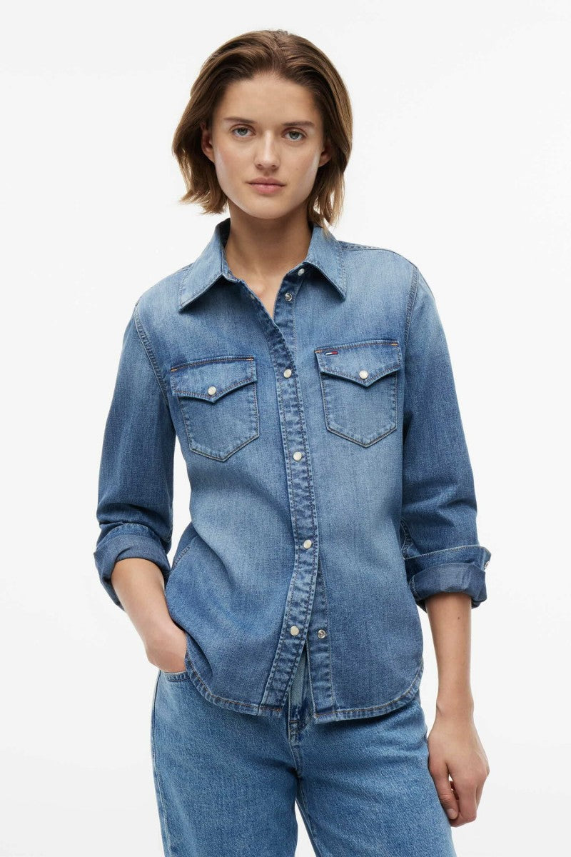 【WE ARE】韓國TOMMY JEANS休閒牛仔襯衫外套T32G6NSH01TWT1