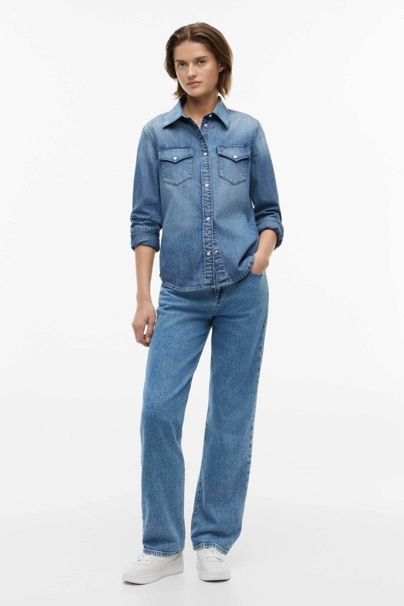 【WE ARE】韓國TOMMY JEANS休閒牛仔襯衫外套T32G6NSH01TWT1