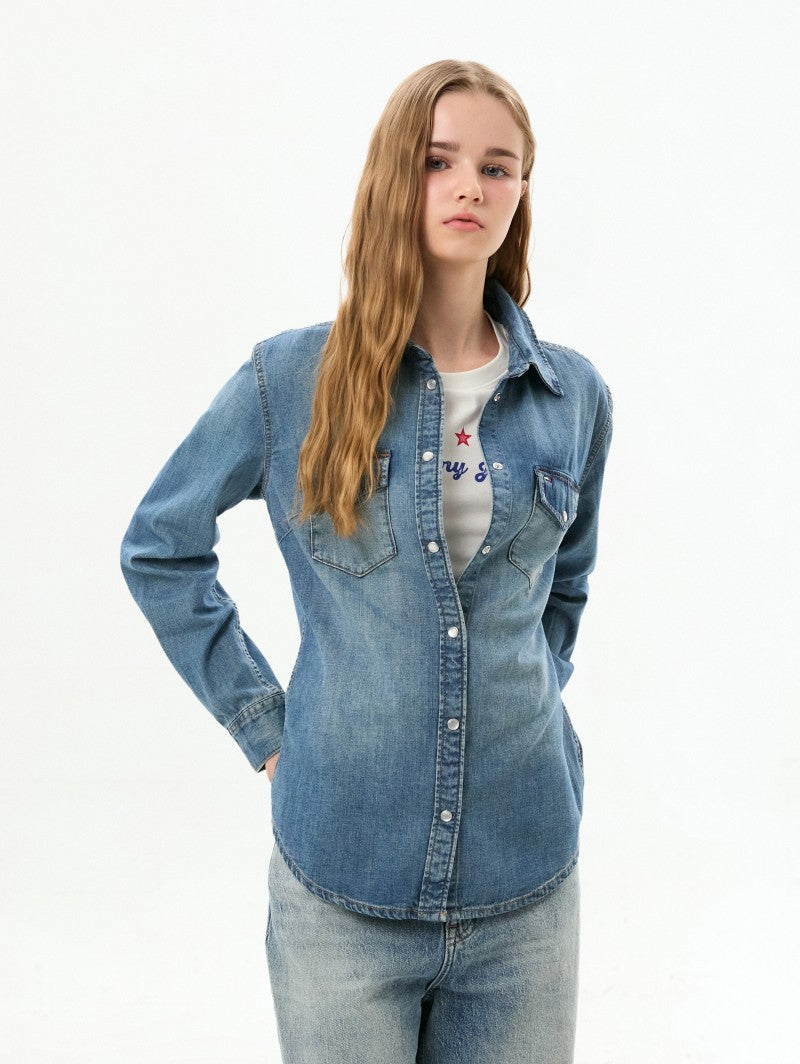 【WE ARE】韓國TOMMY JEANS休閒牛仔襯衫外套T32G6NSH01TWT1