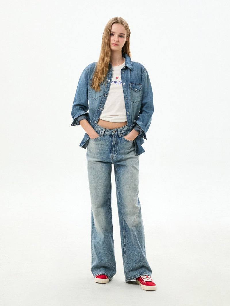 【WE ARE】韓國TOMMY JEANS休閒牛仔襯衫外套T32G6NSH01TWT1