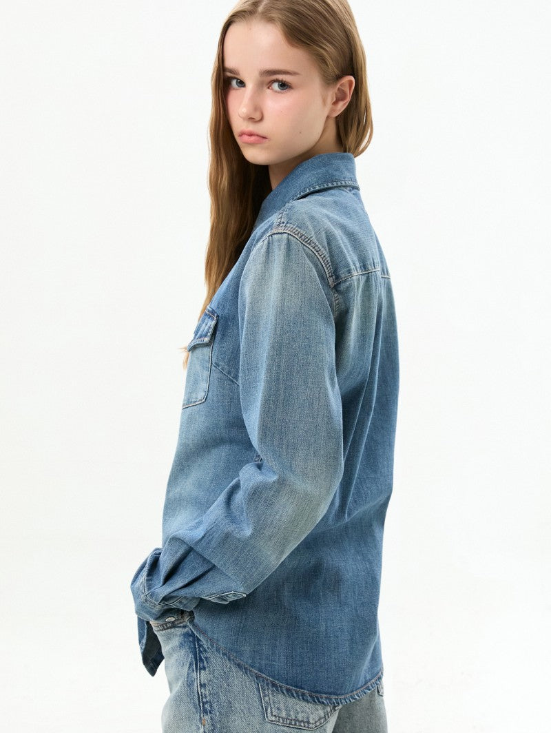 【WE ARE】韓國TOMMY JEANS休閒牛仔襯衫外套T32G6NSH01TWT1