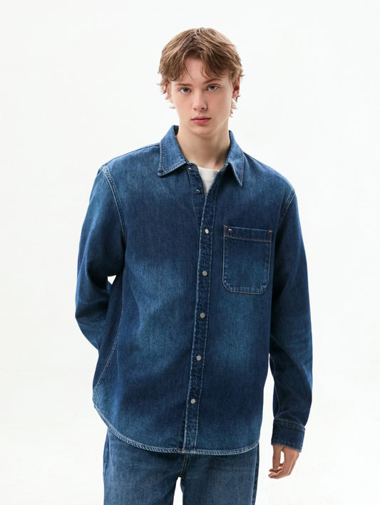 【WE ARE】韓國TOMMY JEANS休閒牛仔襯衫外套T32G6NSH01TMT1