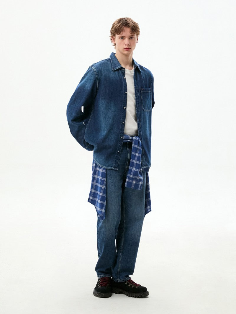 【WE ARE】韓國TOMMY JEANS休閒牛仔襯衫外套T32G6NSH01TMT1