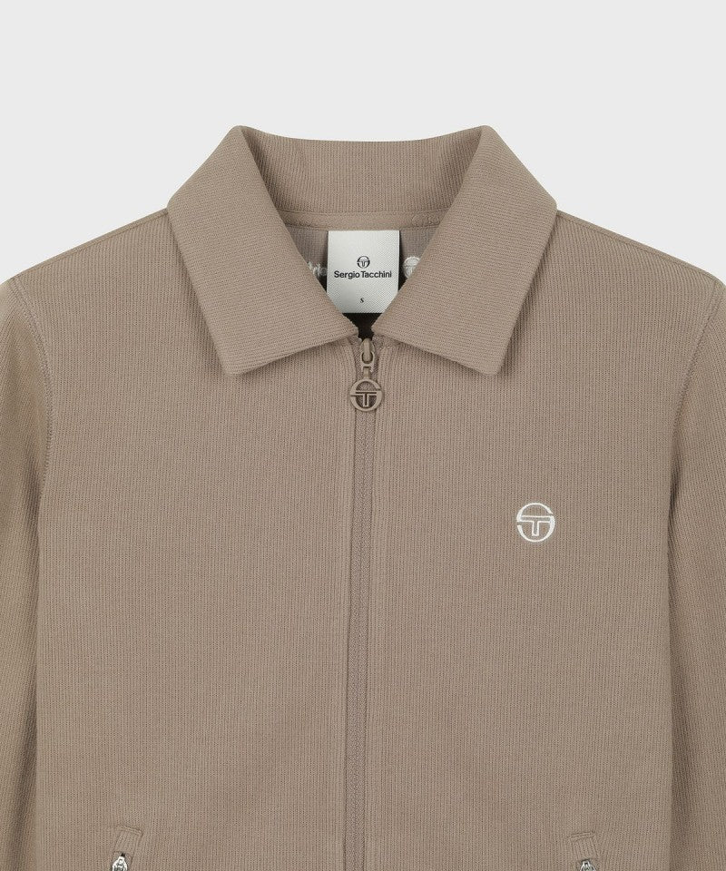 版型偏小 無彈性【WE ARE】韓國SERGIO TACCHINI 翻領有厚度刺繡雙拉鍊外套  TWTR13064