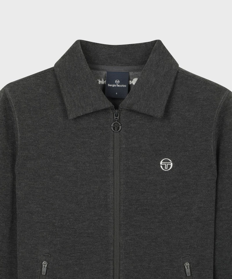 版型偏小 無彈性【WE ARE】韓國SERGIO TACCHINI 翻領有厚度刺繡雙拉鍊外套  TWTR13064