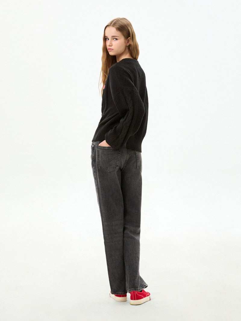 女款【WE ARE】韓國TOMMY JEANS圓領落肩麻花針織衫T32G6KCD10TWT2/T32G7KCD01TWT2