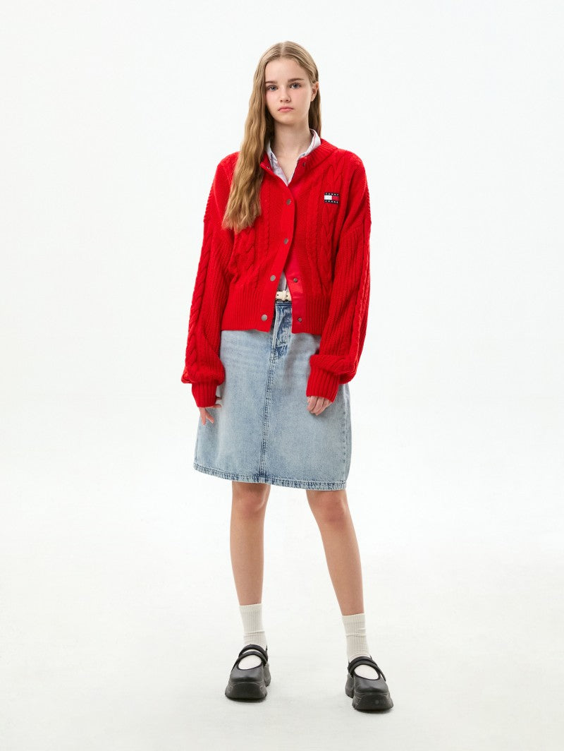 女款【WE ARE】韓國TOMMY JEANS圓領落肩麻花針織衫T32G6KCD10TWT2/T32G7KCD01TWT2