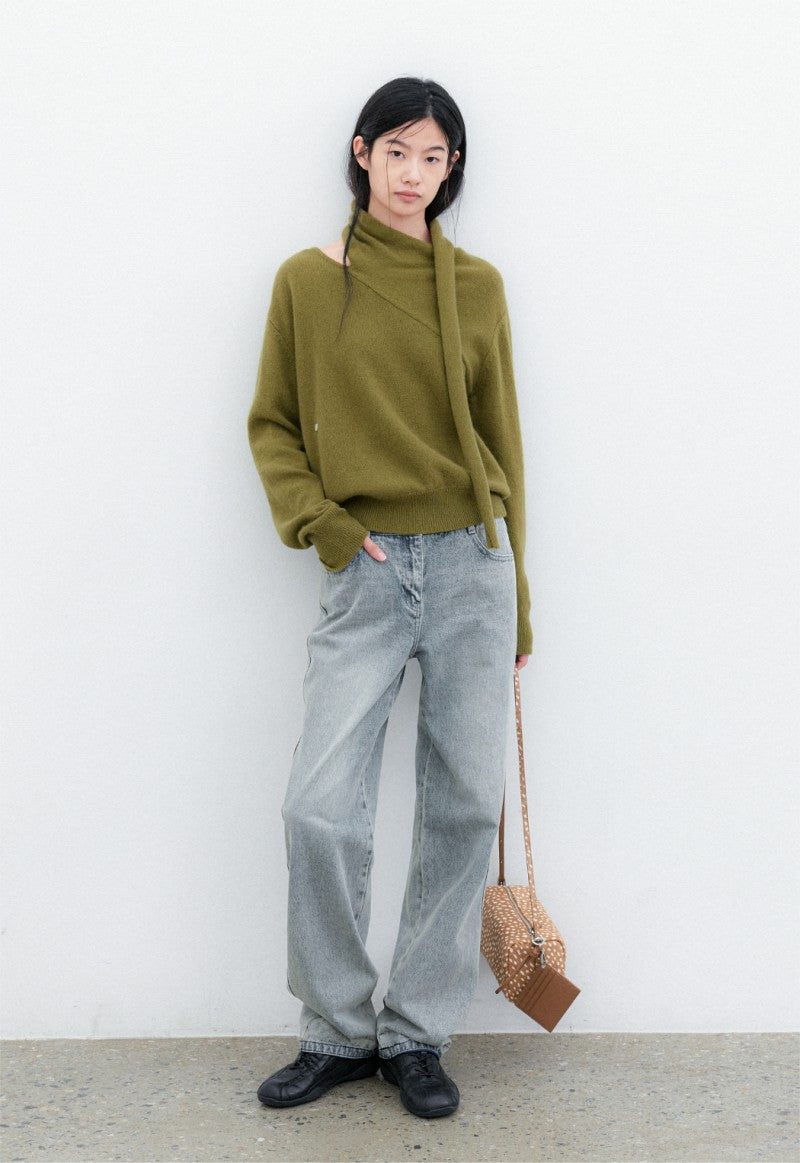 【WE ARE】韓國Atelier Nain 90%羊毛繞脖挖肩毛衣 NMP7NKT7318M0