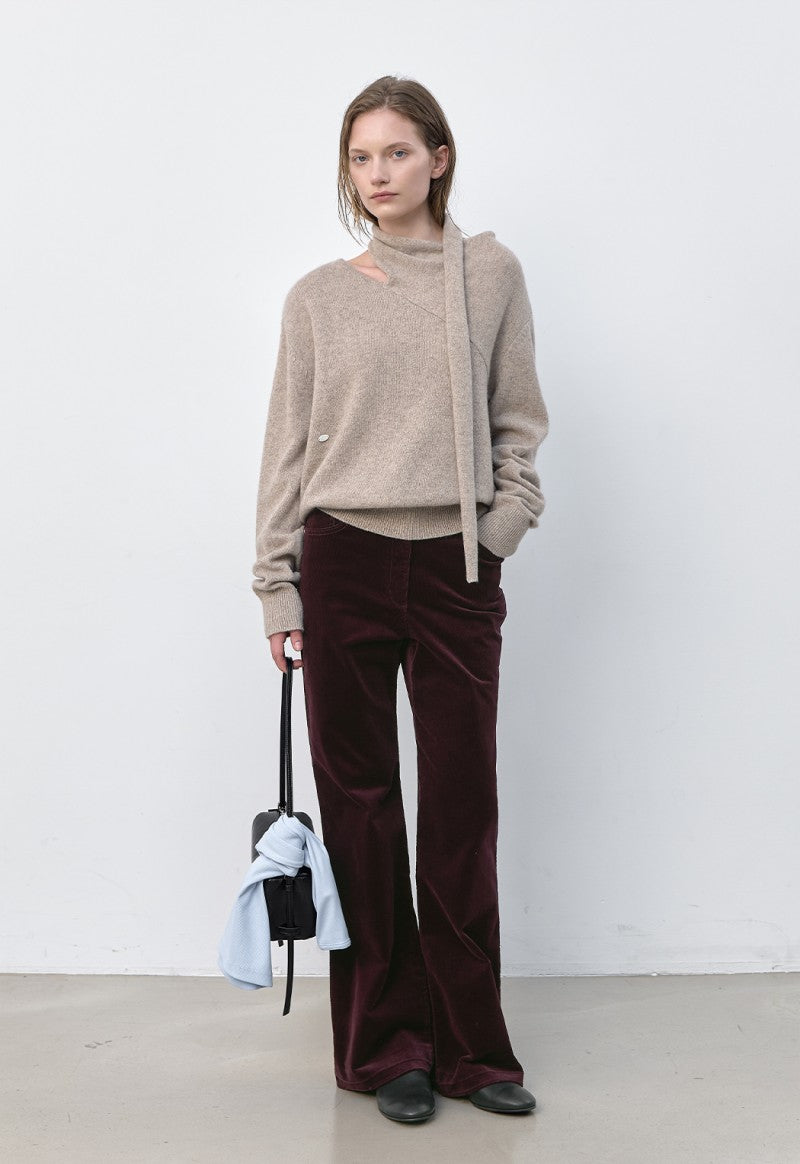 【WE ARE】韓國Atelier Nain 90%羊毛繞脖挖肩毛衣 NMP7NKT7318M0