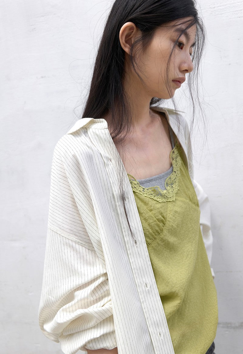 【WE ARE】韓國Atelier Nain休閒蕾絲細肩背心NMP5NWBL4440M0