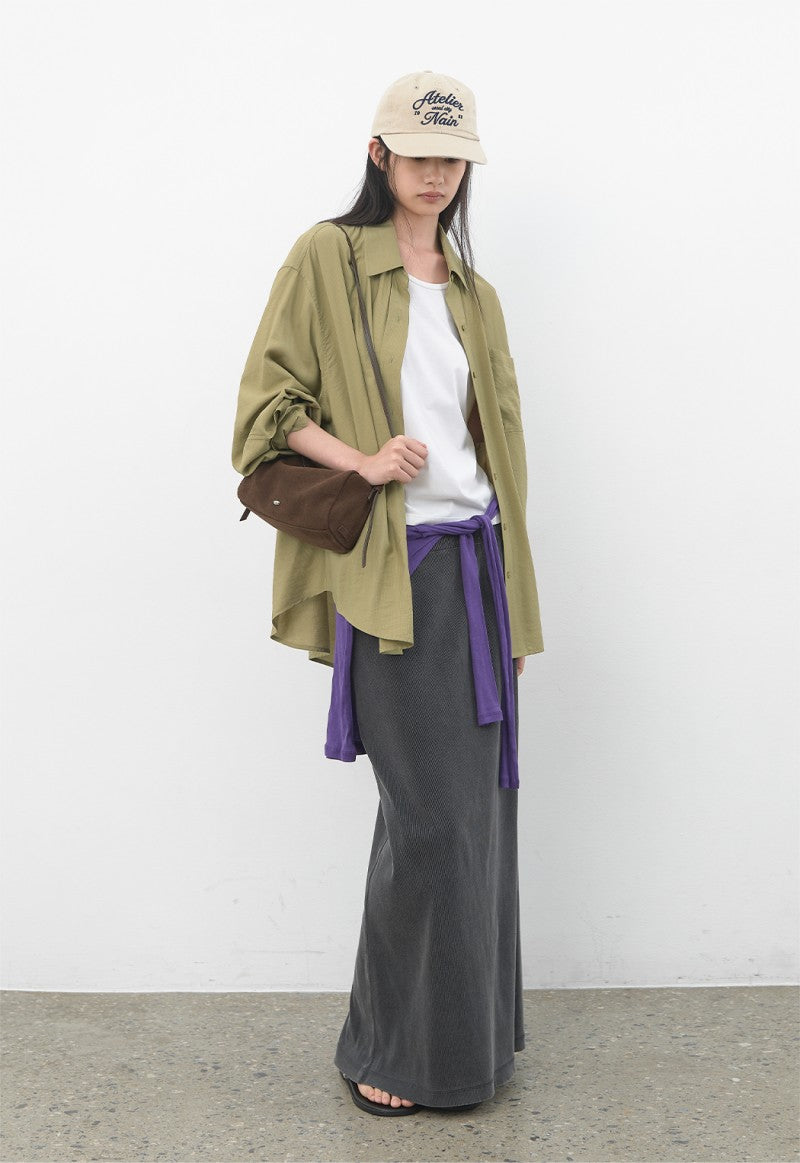 【WE ARE】韓國Atelier Nain休閒垂墜襯衫 NMP5NWBL4451M0