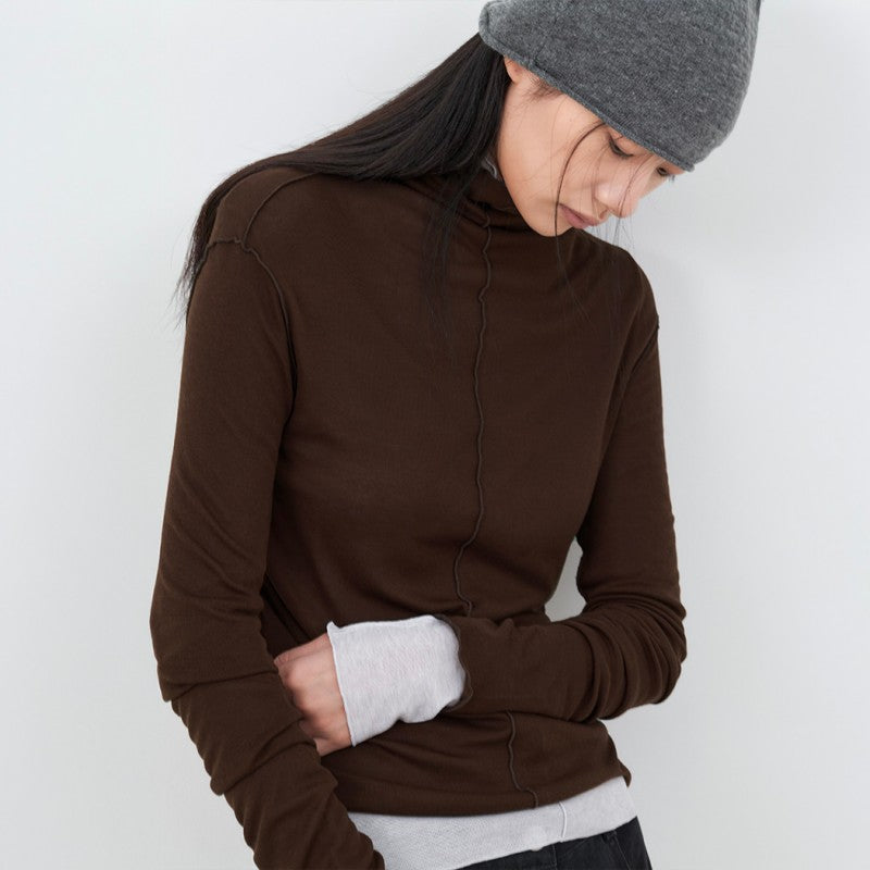 【WE ARE】韓國Atelier Nain 木耳邊高領內搭長袖 NMP7CJT7288M0